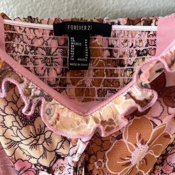 Off the shoulder retro floral 70s baby doll dress - Picture 4 of 5